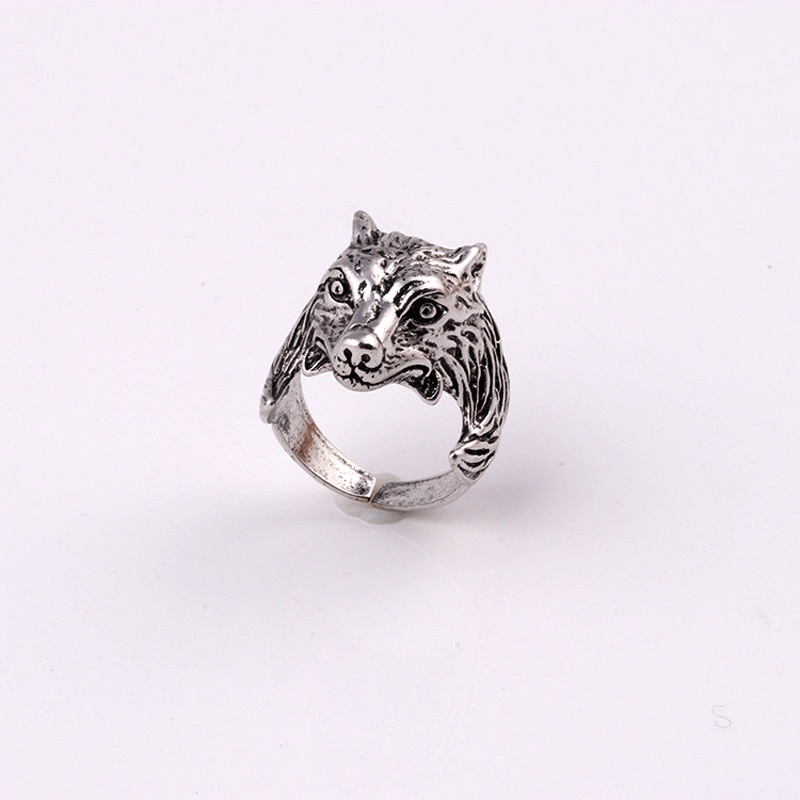 Cincin Desain Serigala Gaya retro Eropa Amerika Untuk Pria