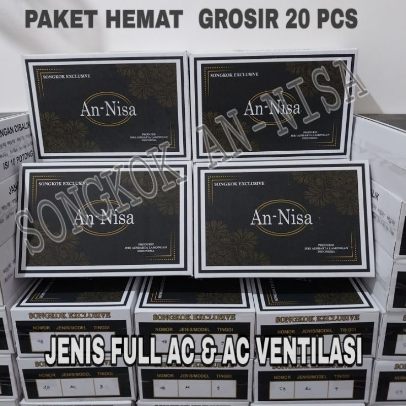 PAKET HEMAT GROSIR PECI SONGKOK KOPIAH HITAM FULL AC AC BIASA AC TENGAH TINGGI 7CM 8CM 9CM 10CM HALUSAN MEREK AN NISA