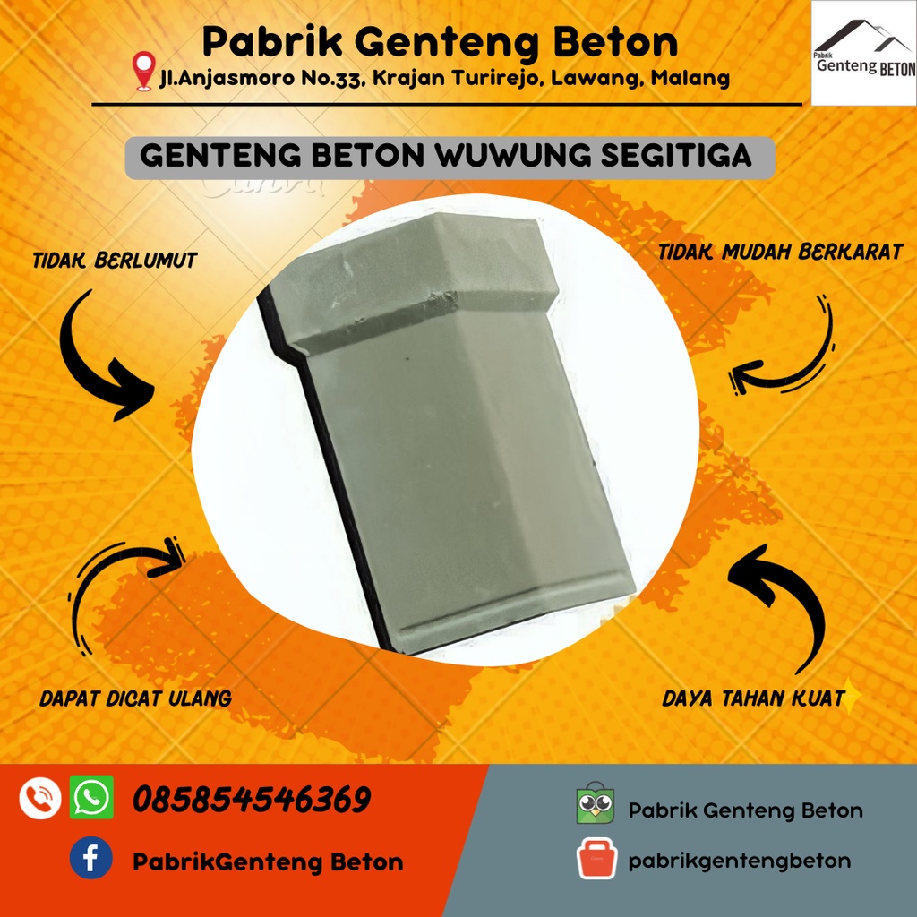 GENTENG BETON WUWUNG SEGITIGA