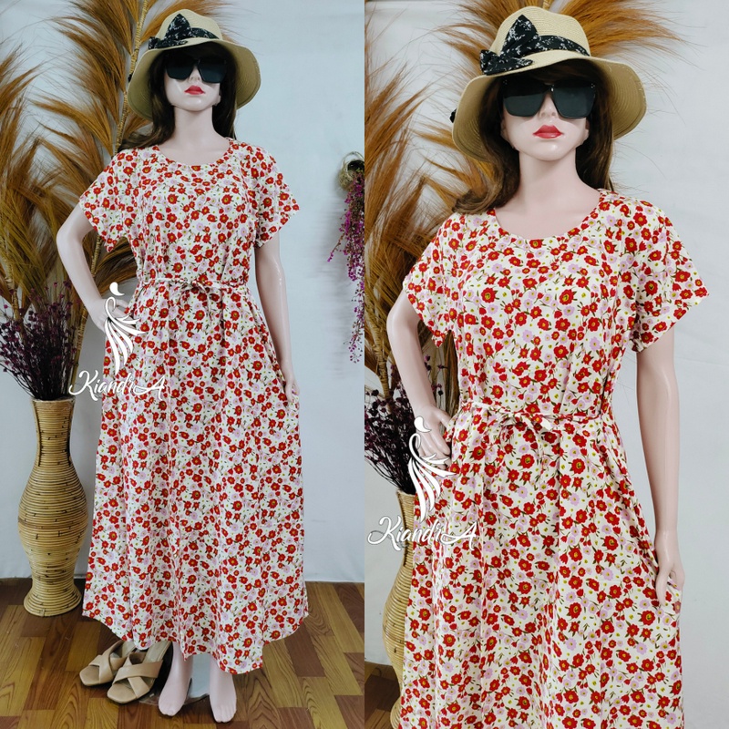 Kiandra - Long Dress Payung Tali Pinggang