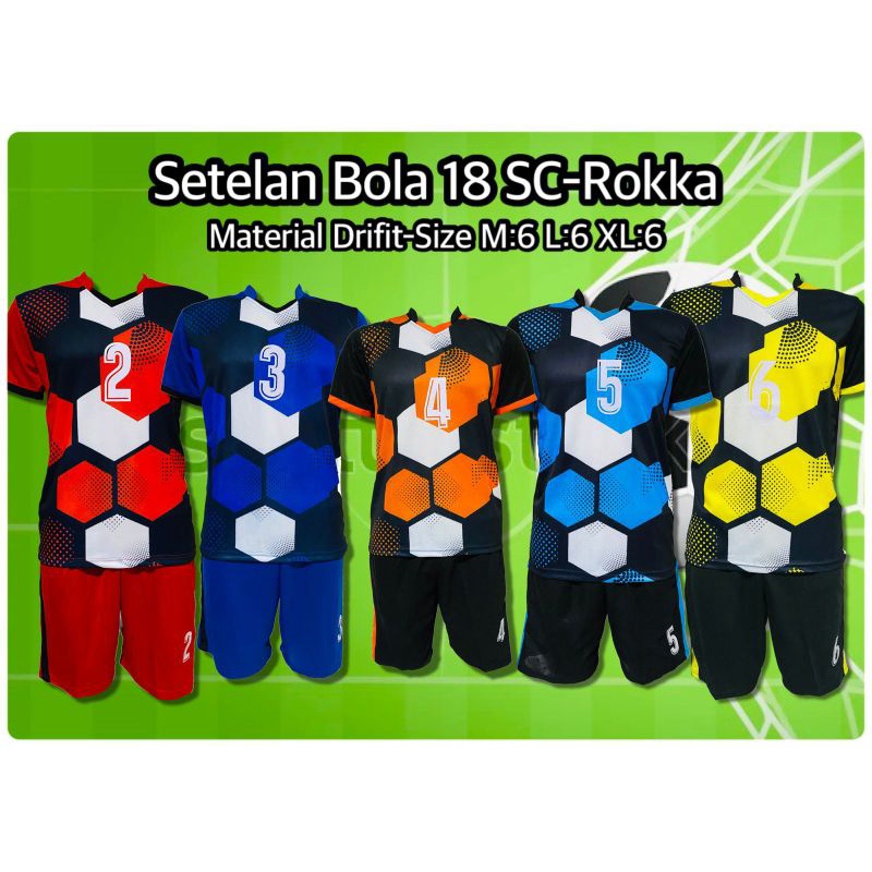 Setelan Bola / Jersey Bola / Setelan Olahraga / Jersey Olahraga Satu Set isi 18 set