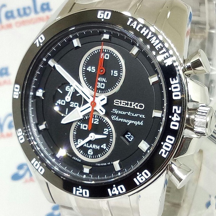 Seiko Sportura SNAE69P1 Chronograph Black Dial | Jam Tangan Pria SNAE69