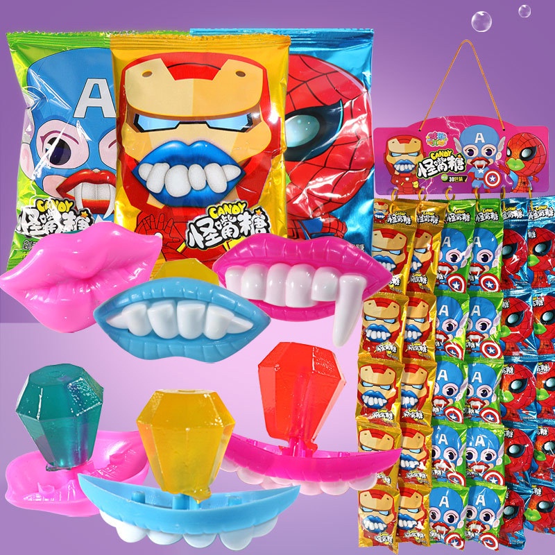 (YUMIOLSHOP21) PERMEN GIGI BIBIR SPIDERMAN IMPOR RASA BUAH