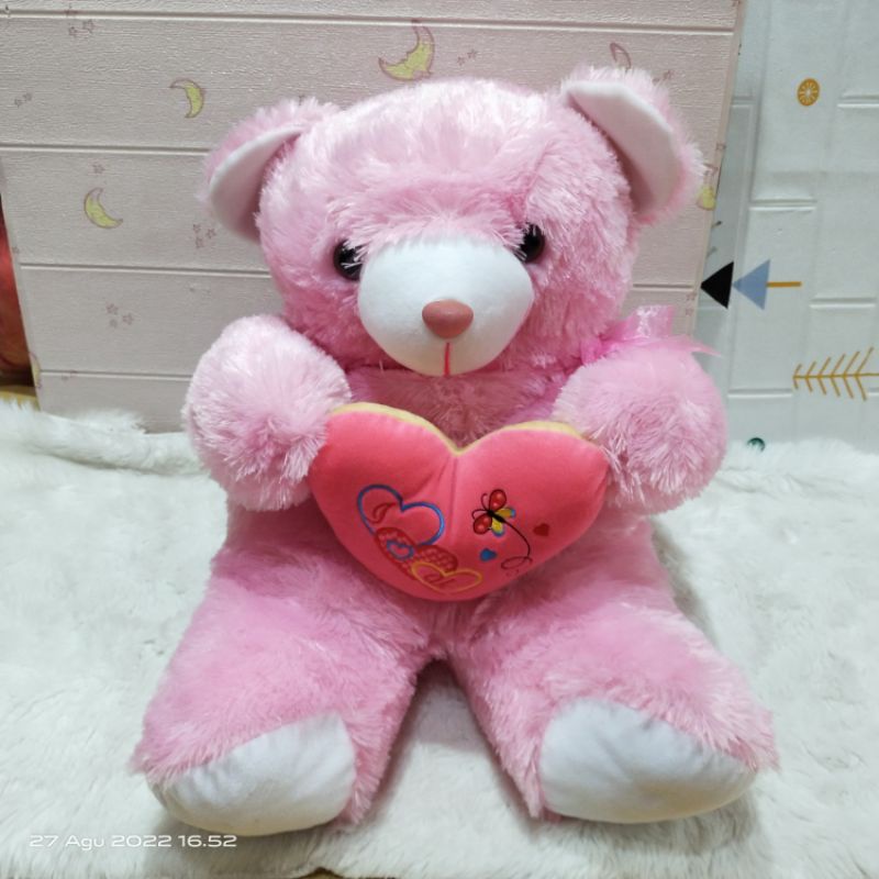 boneka Teddy bear pink beruang love jumbo