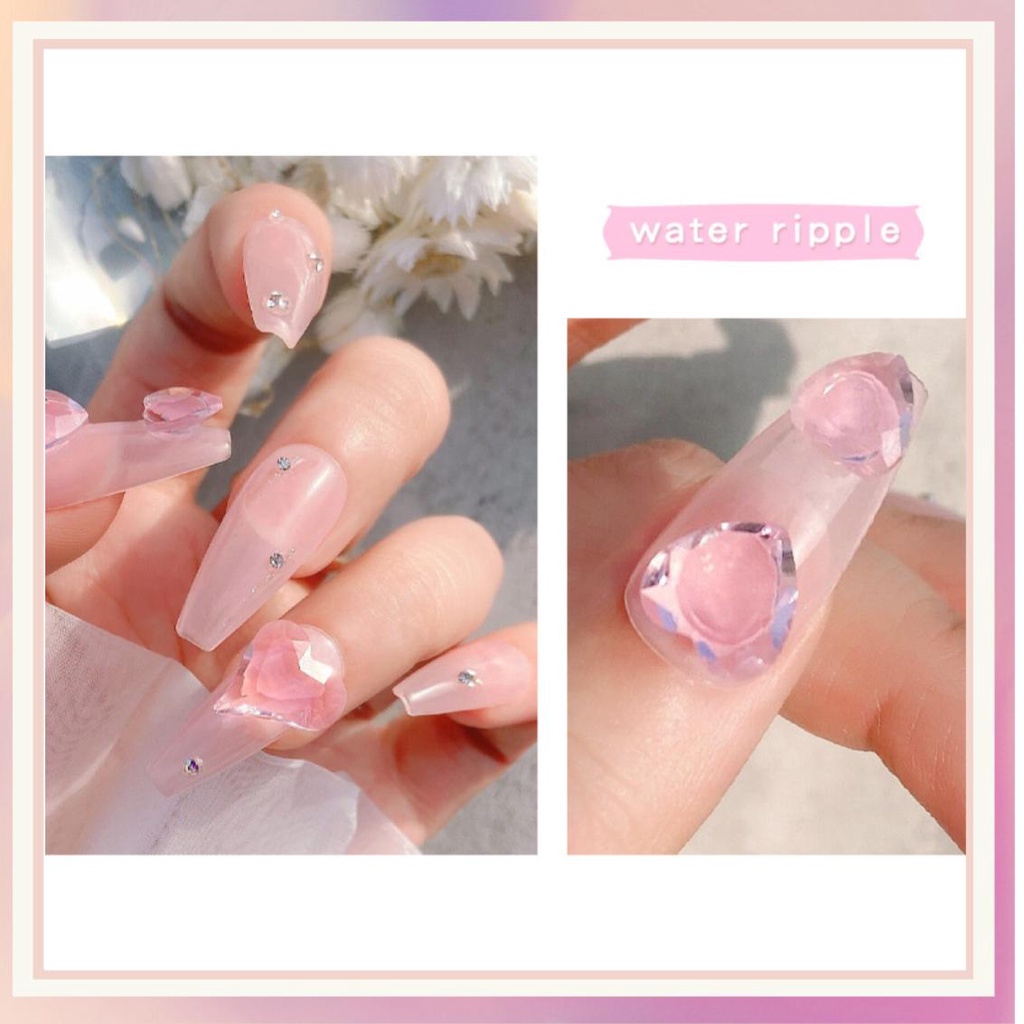 MSY Hiasan 10pcs Ornamen Kuku 3D Colour Pink Bentuk Hati Bahan Plastik Untuk Dekorasi Nail Art