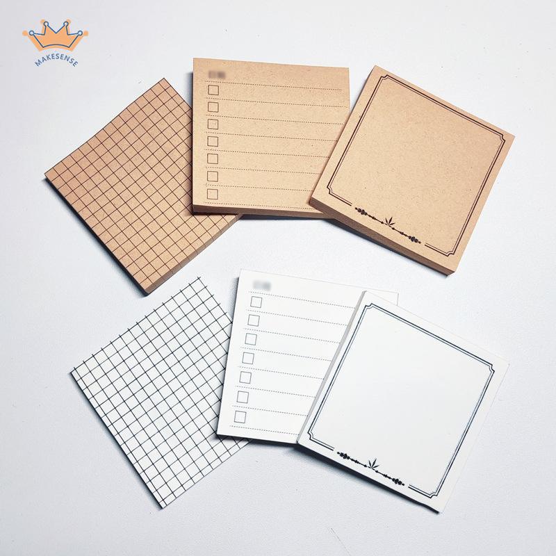 

Sticky Note Memo Brown White Retro Sederhana Korea Sticky Note Alat tulis MK