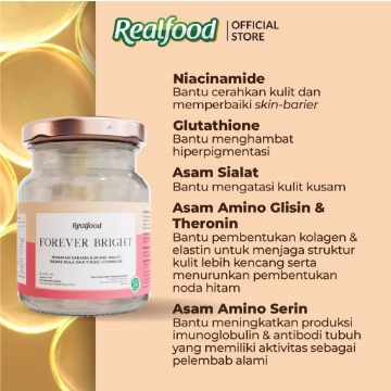 

Realfood Forever Bright 3JAR Bird's Nest + Niacinamide & Glutathione