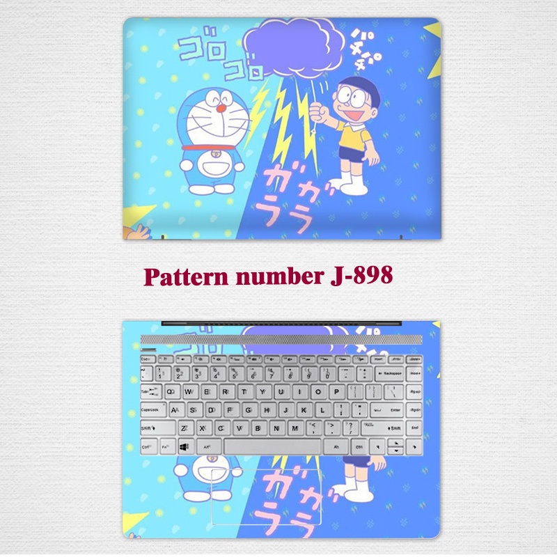 2pcs Stiker Pelindung Laptop Universal Desain Doraemon Bahan VINYL Ukuran 12 13 14 15.6 Inch LGBT