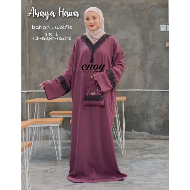Mukena Hawa Abaya Sholat Bahan Wolfis