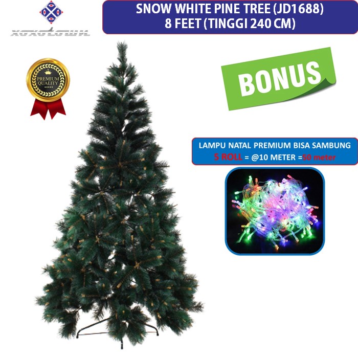 pohon natal 8 feet / 240 cm / 2,4 meter snow white pine tree tipe jd1688 8ft