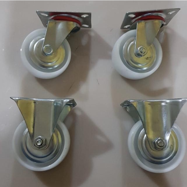 Roda nilon 4 inch hidup mati / roda etalase / roda troli