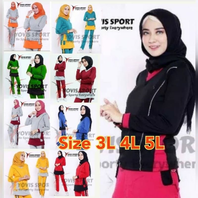 SIZE JUMBO/STELAN BAJU SENAM OLAHRAGA ZUMBA JOGGING WANITA TERBARU YOVIS SPORT