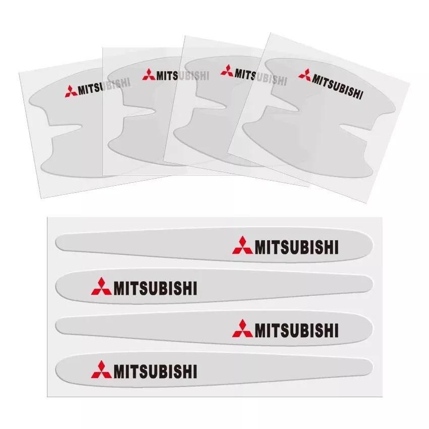 8pcs/set Stiker Pelindung Handle Mobil/Sticker Logo Toyota Pelindung/Transparan Pelindung Handle Pintu Mobil Mitsubishi Suzuki Toyota Honda Suzuki