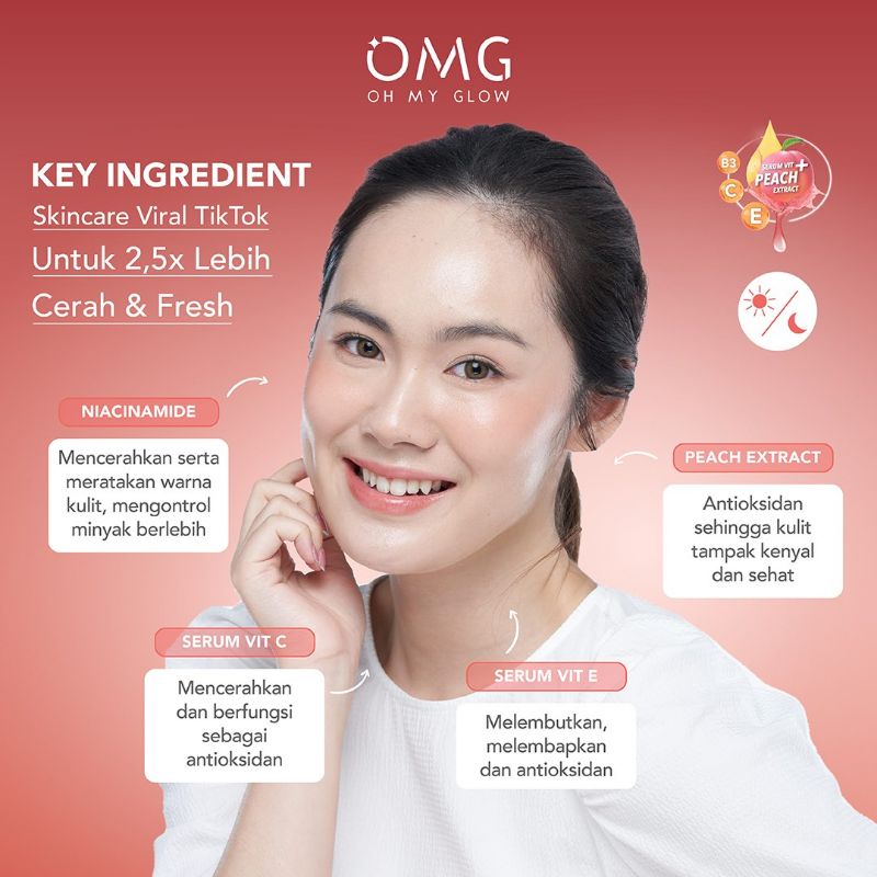 OMG OH MY GLOW Skincare Series Paket Hemat (Face Wash | Toner | Serum | Moisturizer)