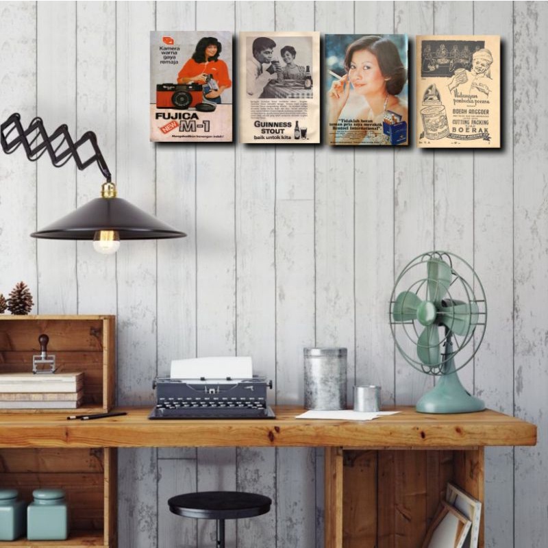 DGS poster kayu hiasan dinding walldecor dekorasi ruangan iklan jadul