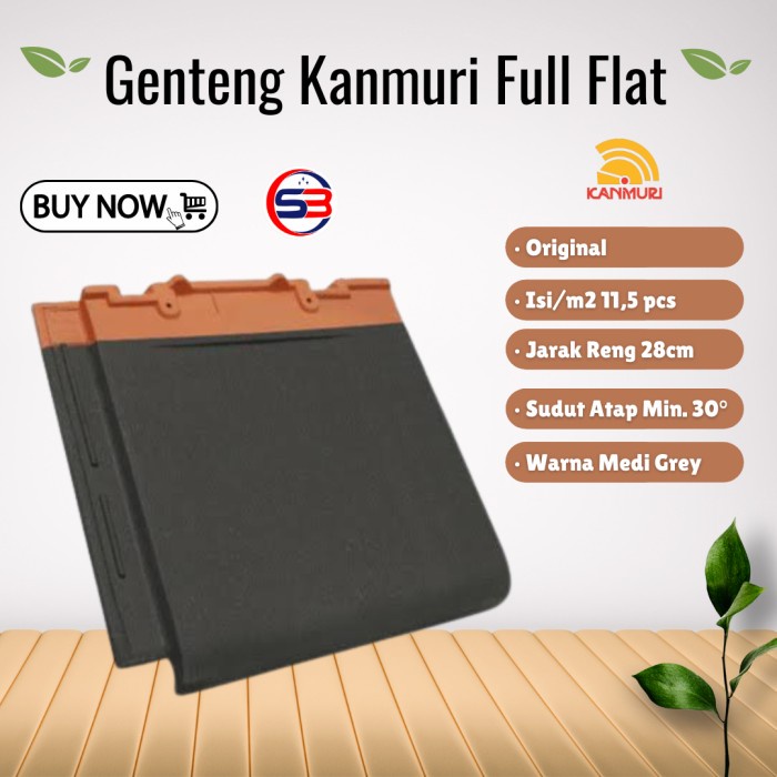 Genteng Kanmuri Full Flat Medi Grey Kw1 / Genteng Murah Berkualitas