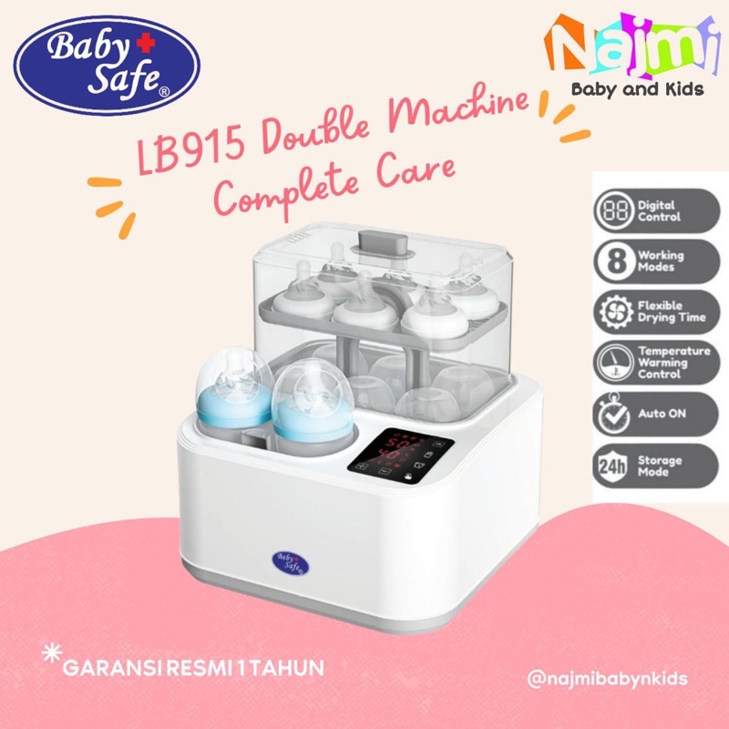 LB915 Baby Safe Complete Care System / Mesin Sterilizer Dry Slow Cooker Warmer Milk Steamer Kukus / Babysafe