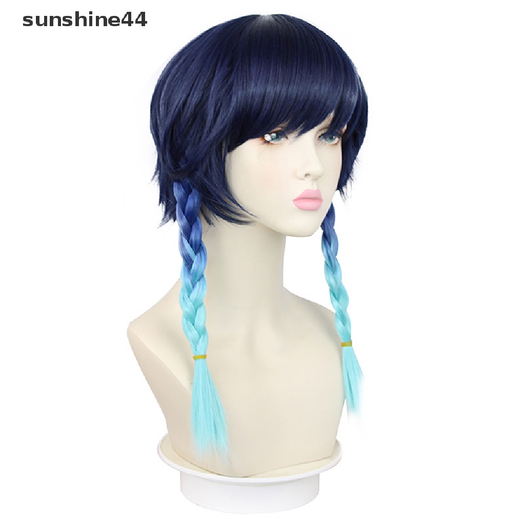 Sunshine Wig / Rambut Palsu Panjang Warna Biru Untuk Cosplay Anime / Halloween