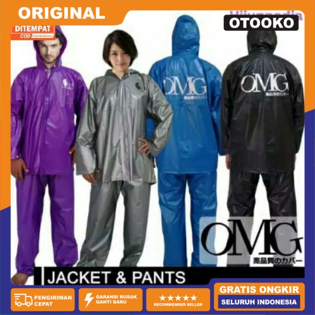 Jas Hujan OMG Set Jaket &amp; Celana 100% Waterproof seperti GMA ASV Axio