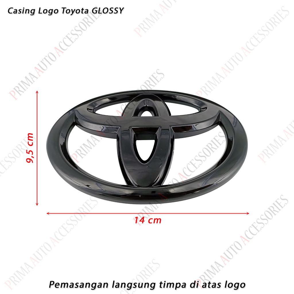 Casing Logo Toyota Hitam Glossy 14 cm