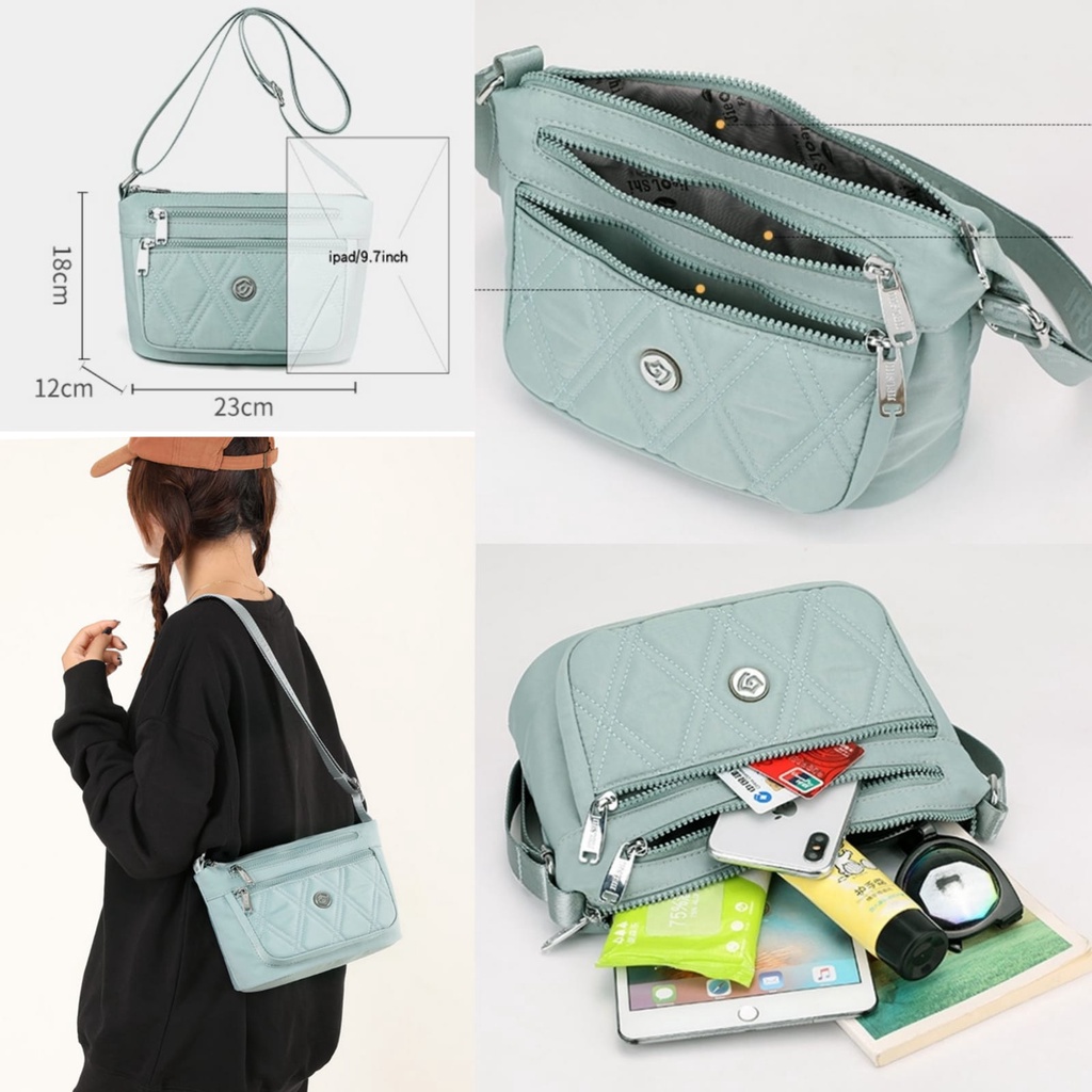 TAS SELEMPANG WANITA CROIXA PREMIUM ANTI AIR TOSCA IMPORT TA681G3 SLING BAG CEWEK FASHION BRANDED REMAJA KEKINIAN MURAH SHOULDER BAHU KOREA SIMPLE CASUAL