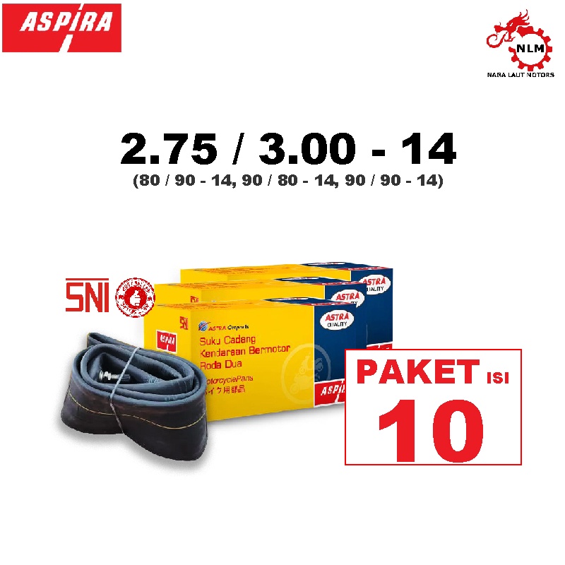 PAKET ASPIRA Ban Dalam 275/300-14 isi 10 PCS