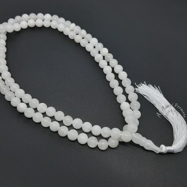 Tasbih Batu Giok Putih Asli 99 Butir - White Jade Original
