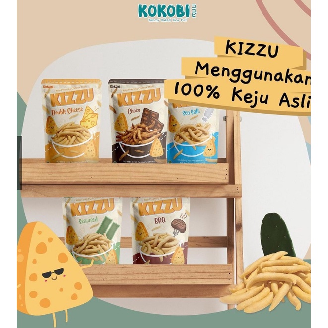 Kokobi Kizzu Cheese Stick 60gr / telur gabus kata oma / omo puff stick keju snack anak