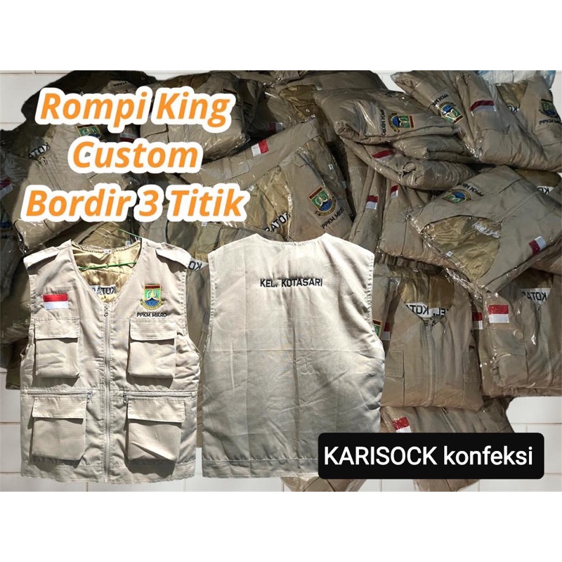 ROMPI KING / ROMPI TACTICAL / ROMPI LAPANGAN / ROMPI MULTIFUNGSI / ROMPI OUTDOOR / ROMPI  / VEST - ( TERIMA JASA BORDIR )