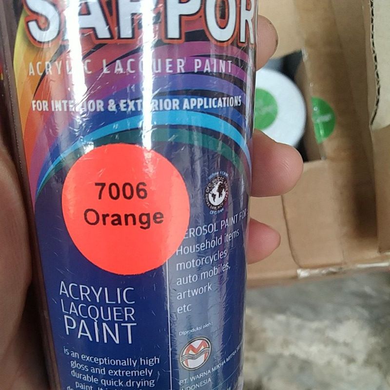 saporo acrylic lacquer paint pilok pilox cat spray sapporo 150ml saporo 7006 orange stabilo orange 150ml