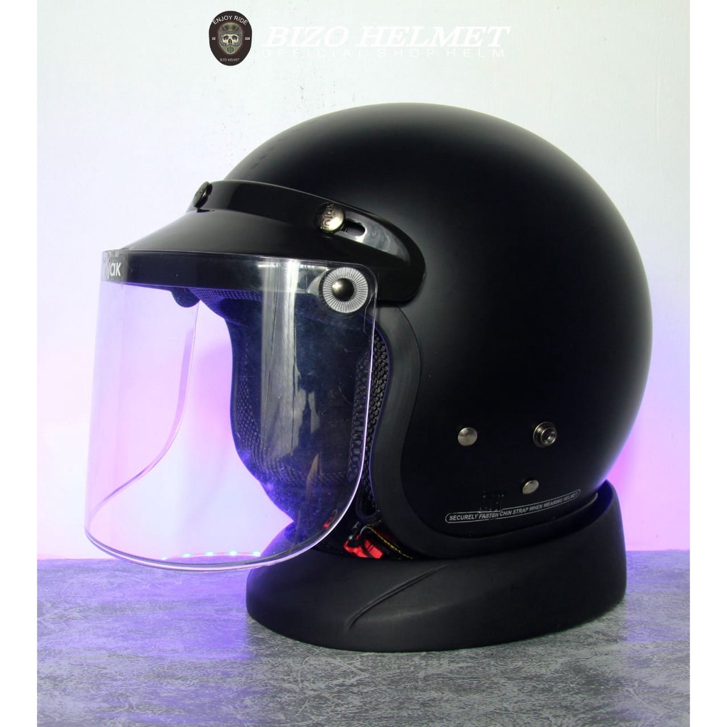 Helm Bogo Dewasa Pria/Wanita Premium SNI Kaca injak