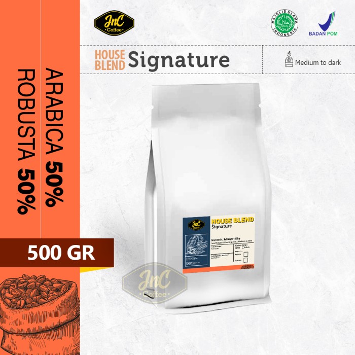 

BAYAR DITEMPAT House Blend JnC Signature 500 Gr 50% Biji Kopi Arabika 50% Robusta /KOPI RUBE/KOPI