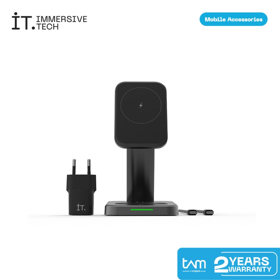 IT 3 in 1 Magnetic Wireless Charger - Black