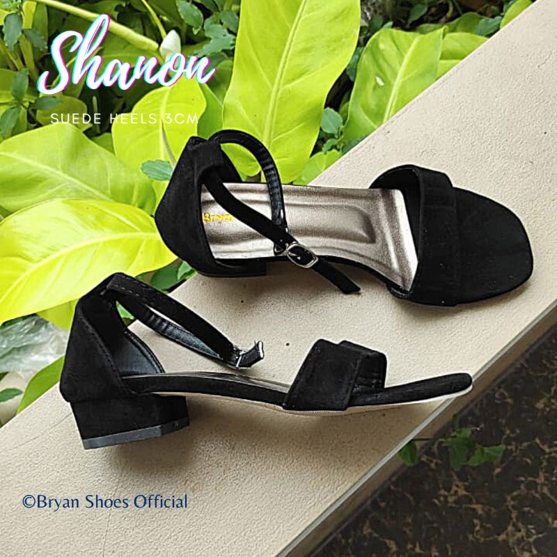 Bryan Shanon Suede Chunky Heels Tahu 3cm Suede Dove Glossy Oversize Bigsize Jumbo 36-40 41 42 43