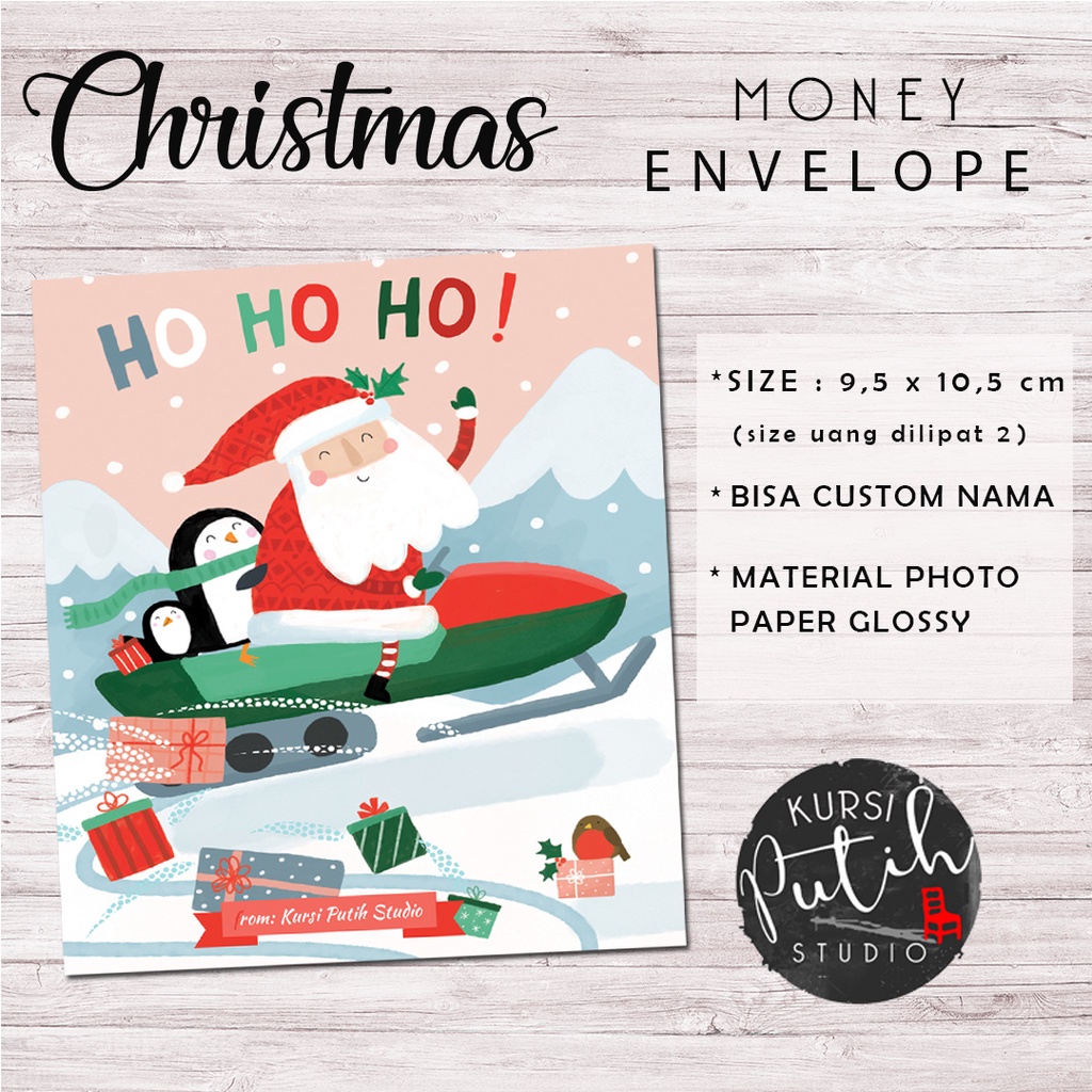 

amplop uang natal / Christmas money envelope tema santa in the arctic