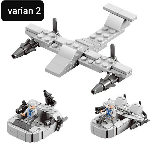 [MS]Mainan Balok Susun Kapal Perang / Balok Battleship 6 in 1 Total Balok 419pcs