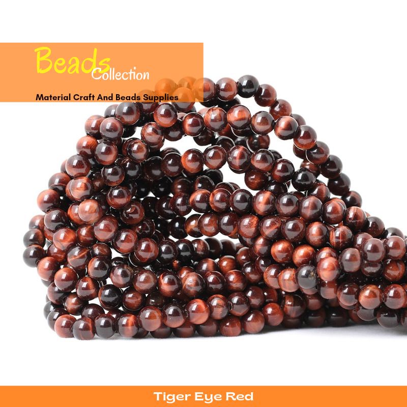 Batu Alam Tiger eye Merah Biduri sepah Membuat Gelang Tasbih