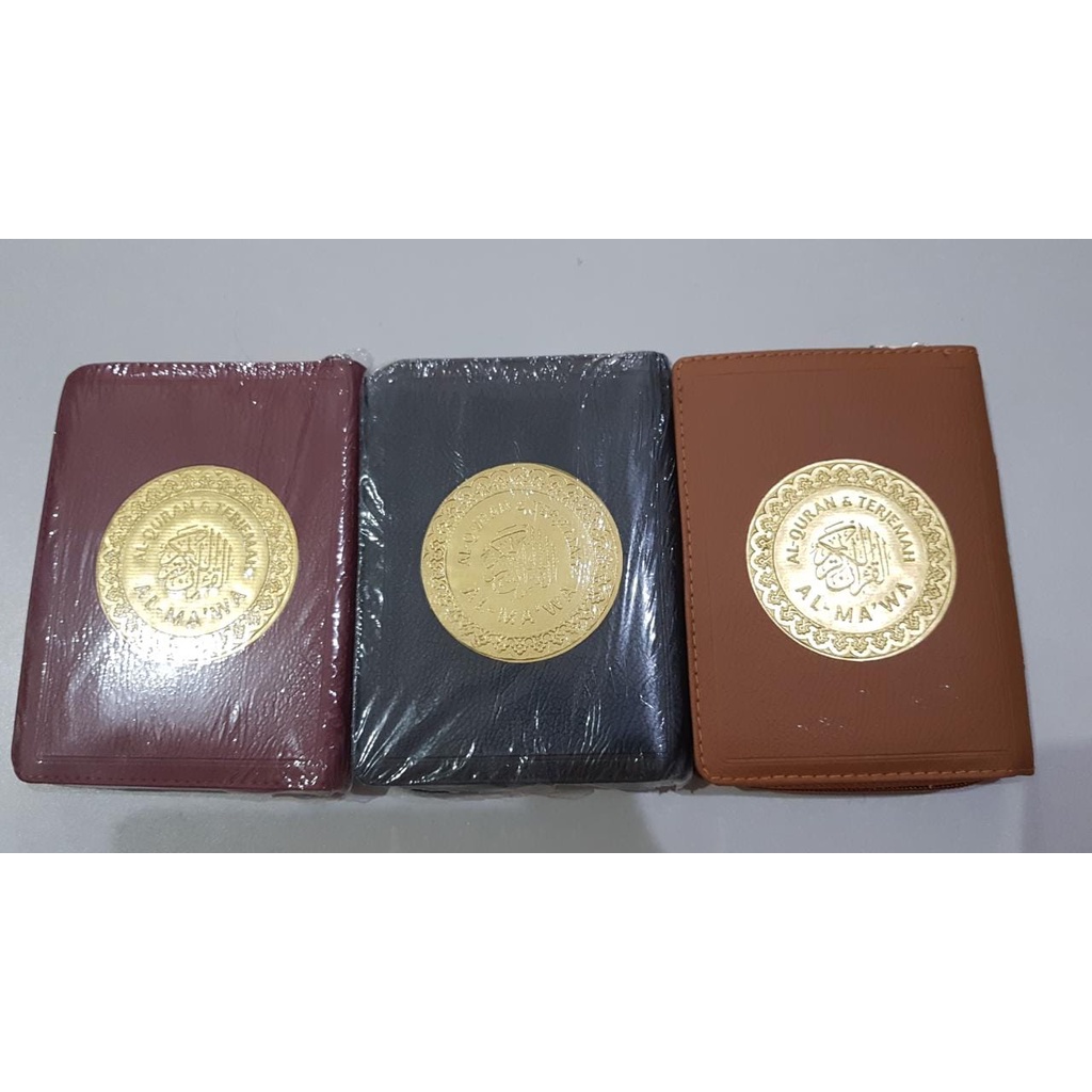 Jual Kitab Mushaf Quran AlQuran dan Terjemah an Terjemahan Al Mawa Resleting A6 Murah di Makassar