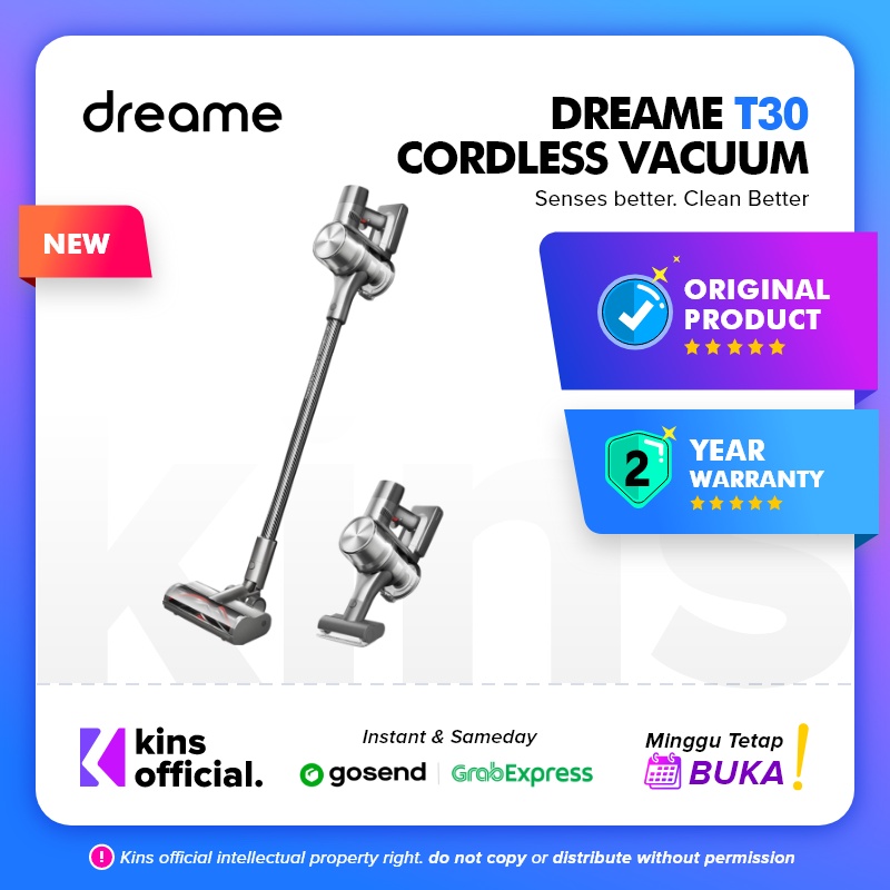 Dreame T30 Cordless Stick Vacuum Cleaner Handheld 27kPa Penyedot Debu