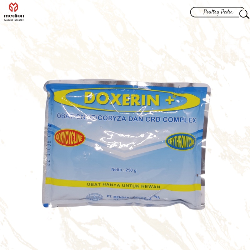 Doxerin Plus 250 gram Obat Snot Coryza CRD Complex Pernafasan Unggas Ayam Mensana