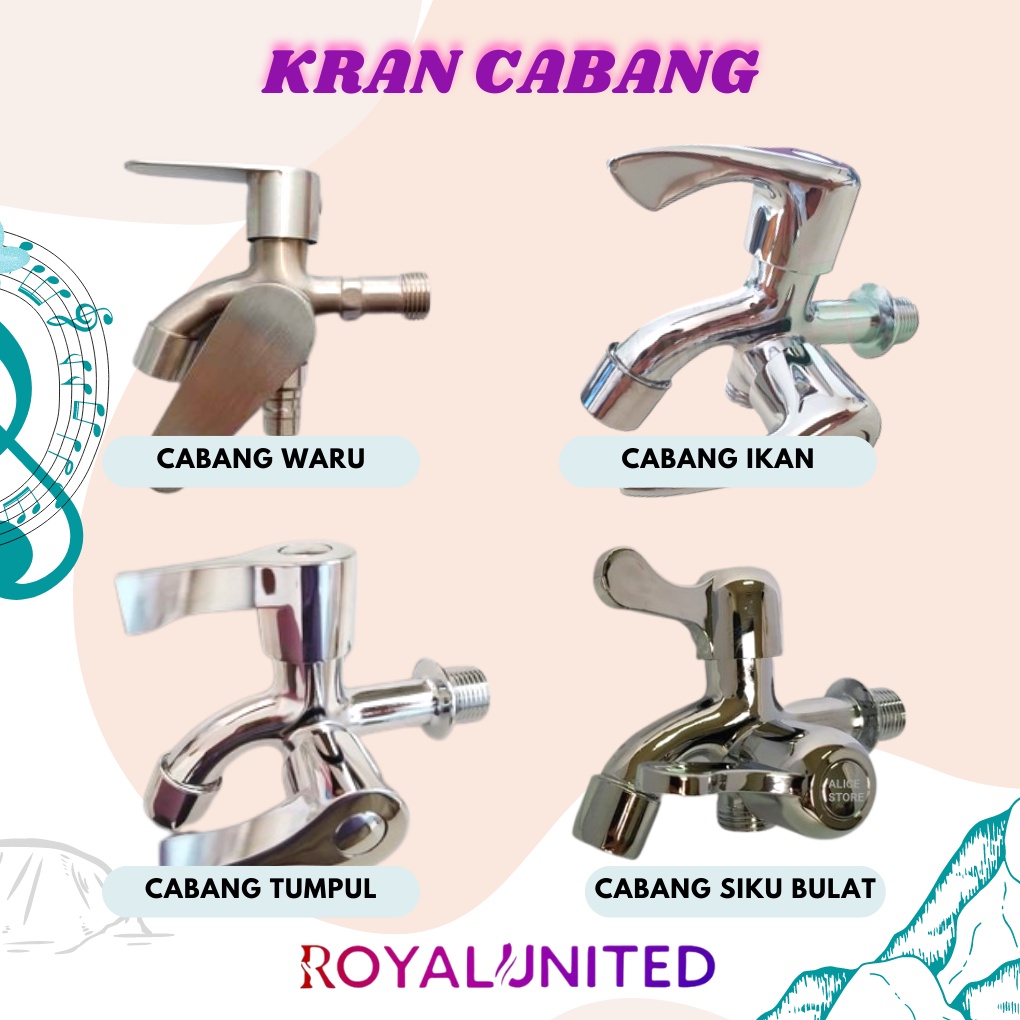 Kran Cabang shower Keran Dobel Stainles Steel Anti Karat Garansi New BERKUALITAS