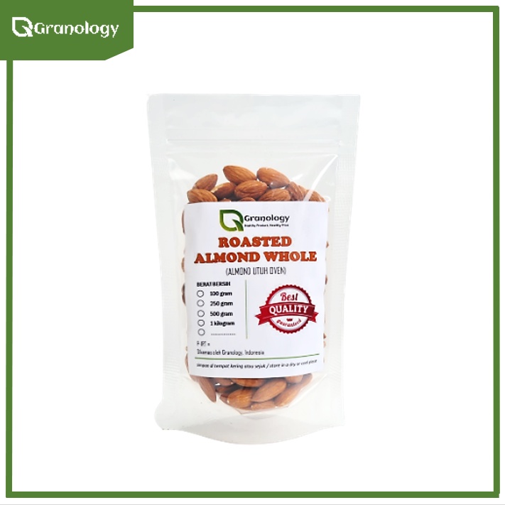 Roasted Whole Almond / Kacang Almond Utuh Oven (100 gram) by Granology