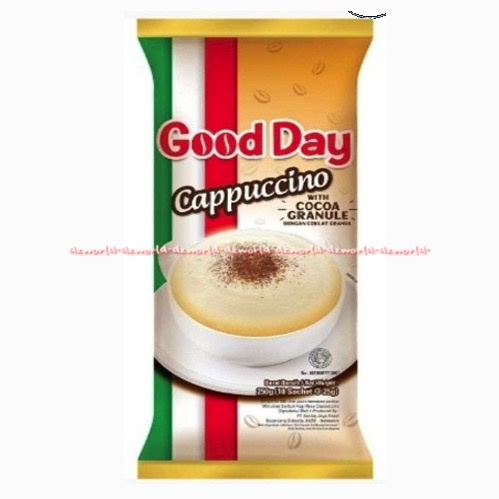 

Good Day Cappucino isi 10pcs With Cocoa Granule Kopi Instan Kapucino Coffee Goodday Saset Cofee Kappucinno Dengan Toping Granul Coklat Italiano Gooday 10 Sachet Kopi 3in1