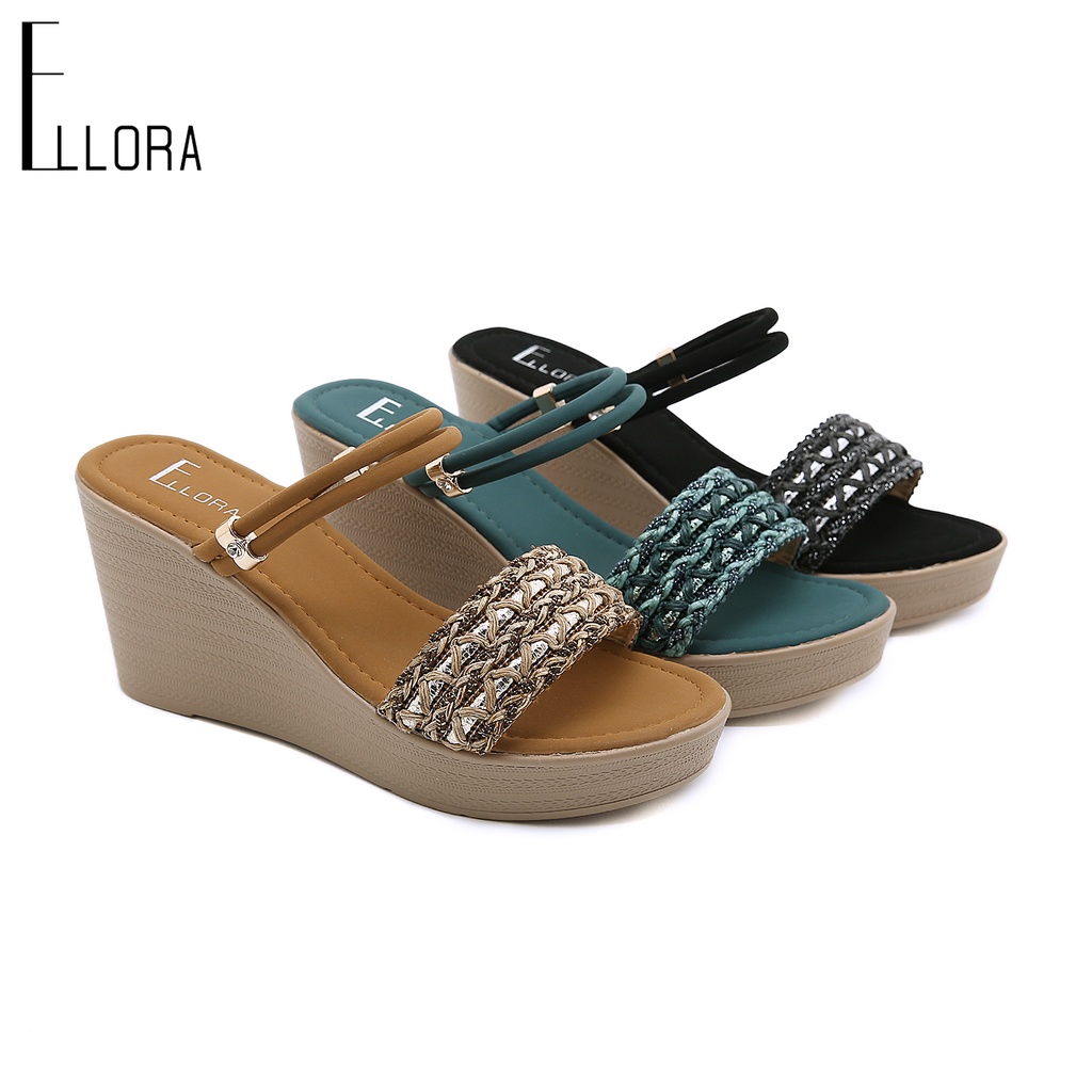 ELLORA EB-428 Sandal Wedges Wanita Import