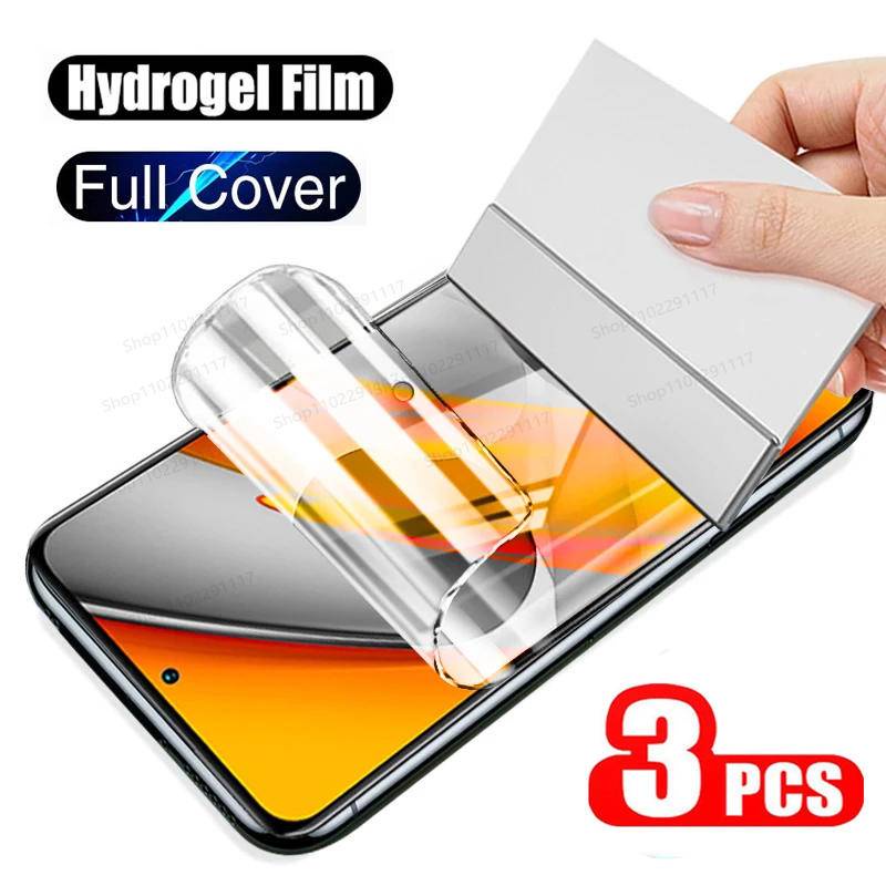 REDMI 3pcs Film Hydrogel Pelindung Layar Untuk Xiaomi Poco C40 F2 F3 F4 M3 M4 M5 M5s X3 X4 Pro GT 4G 5G NFC K40s