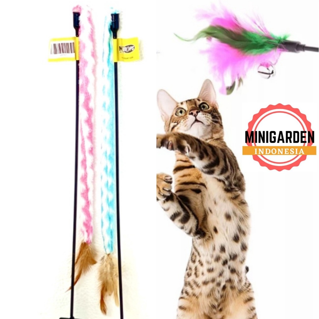 TONGKAT KUCING LZ 027 cat teaser stik bulu mainan kucing interaktif stick bulu