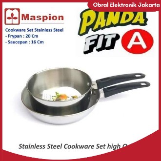 Maspion Panda Fit A Stainless Set Teflon dan Panci