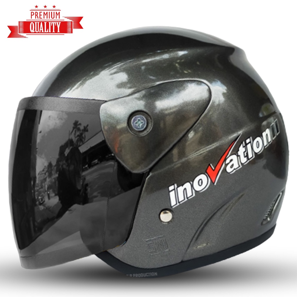 Helm Motor Half Face  Evo Inovation Half Face SNI Mirip Seperti Helm GM Original Kaca Hitam Untuk Pria Dan Wanita DEWASA SNI