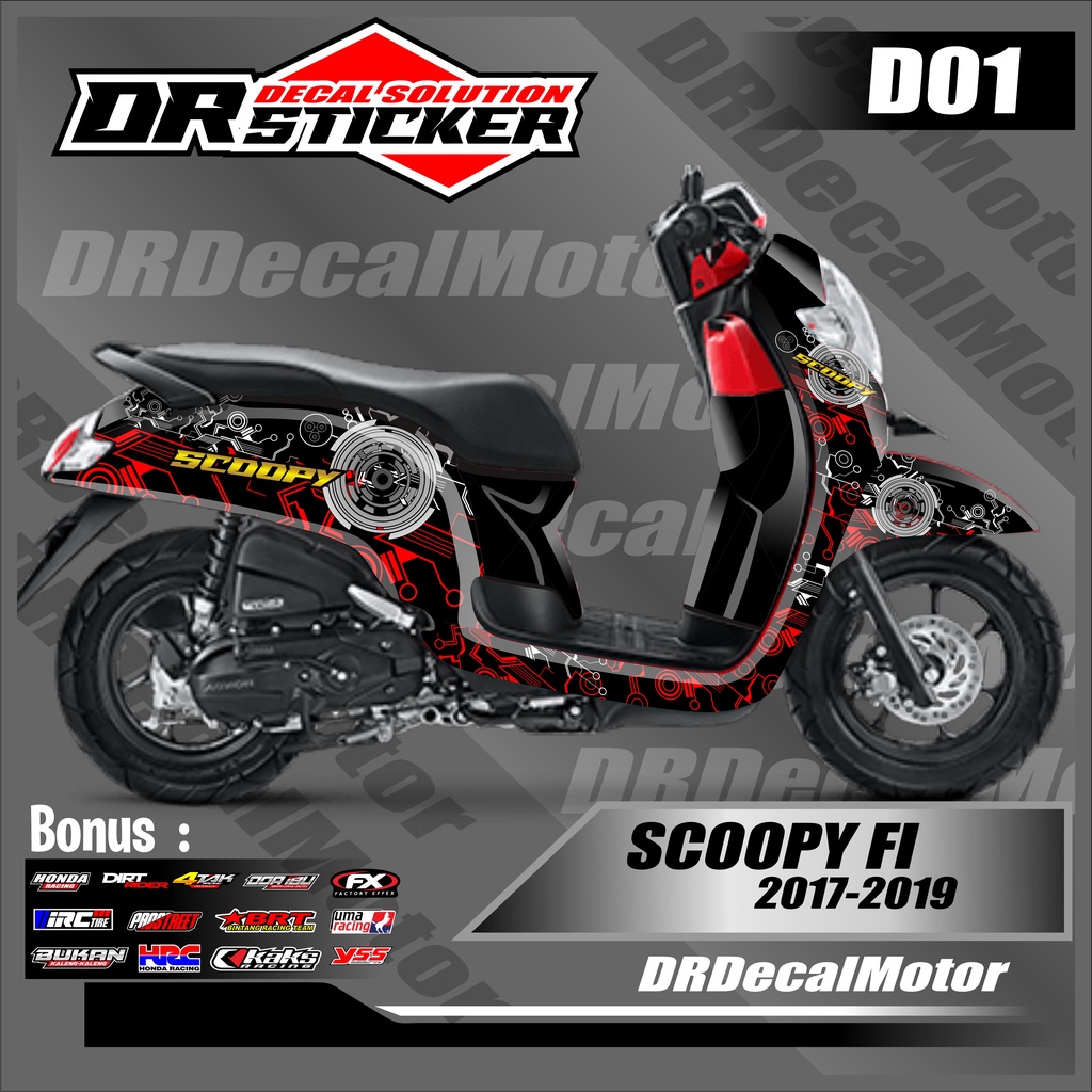 Decal Scoopy Fi 2017-2019 New - Decal Full Body Scoopy Fi