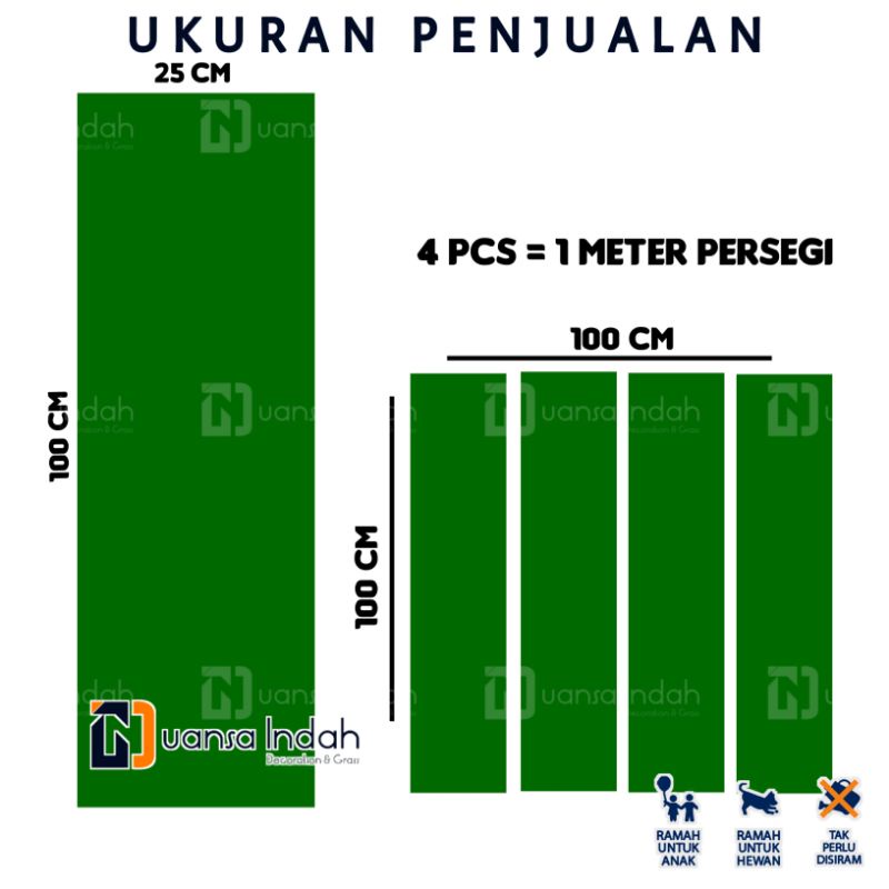 rumput sintetis type swiss standar ukuran 25×200 cm